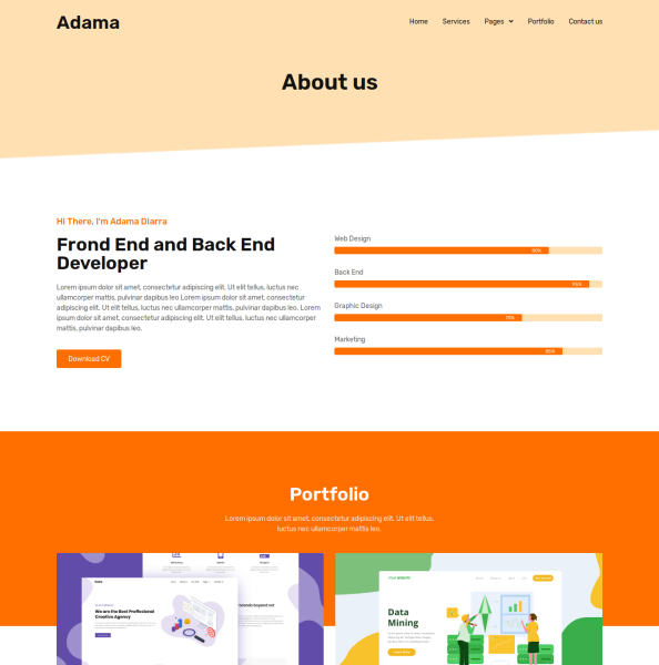Adama - Personal Portfolio & Resume - WordPress Templates - Image 11