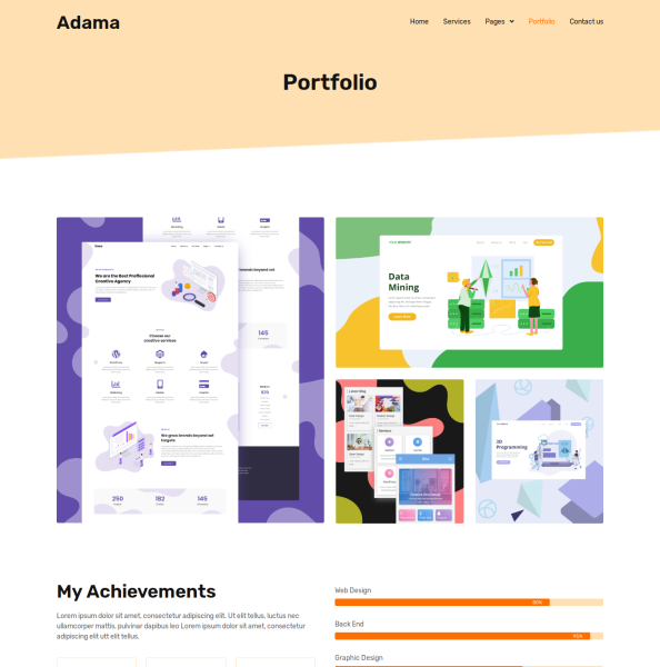 Adama - Personal Portfolio & Resume - WordPress Templates - Image 5