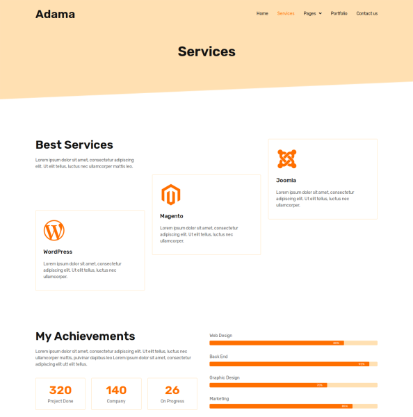 Adama - Personal Portfolio & Resume - WordPress Templates - Image 2